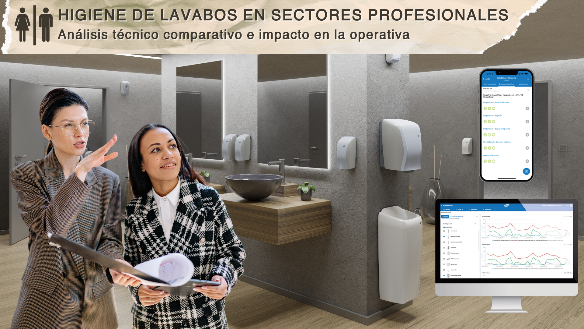 Higiene de lavabos profesional: comparativa técnica de sistemas y impacto operativo
